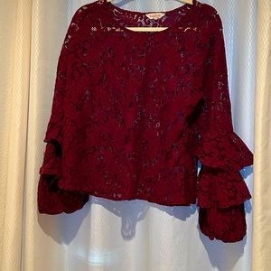 burgundy lace top